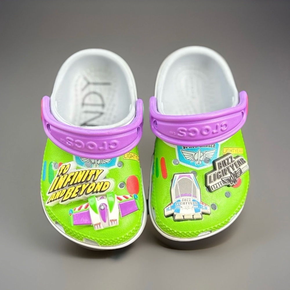 CROCS Kids Green & Purple Toy Story Lightyear Clogs